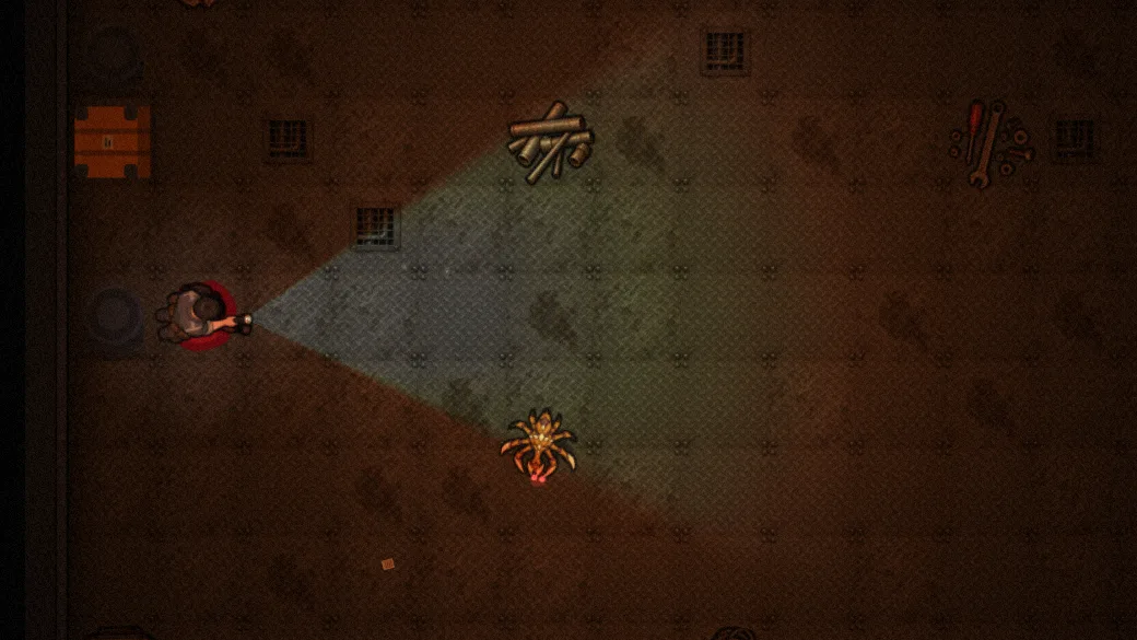 A stalker closing in through an engine room